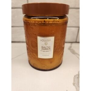Volunta Baltic Amber Large Candle Jar 18OZ 100 Hour Burn Single Wick Coconut Wax